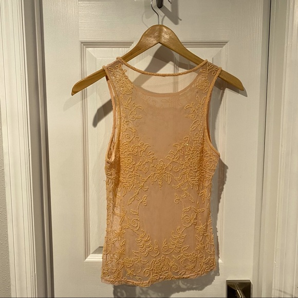 Beaded Mesh peach color top🌷 - Picture 2 of 16